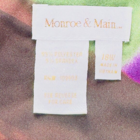 MONROE & MAIN Women's Wrap Dress Abstract Print Multicolor Poly Stretch Size 18W - Picture 11 of 12